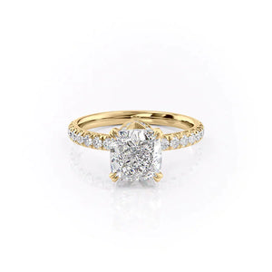 The Sofia Set With A 3 Carat Cushion Lab Diamond