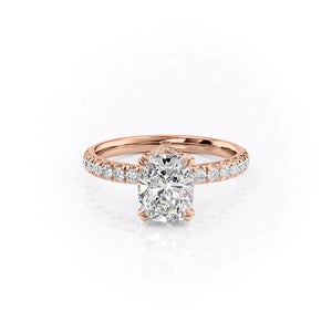 The Sofia Set With A 1 Carat Elongated Cushion Lab Diamond