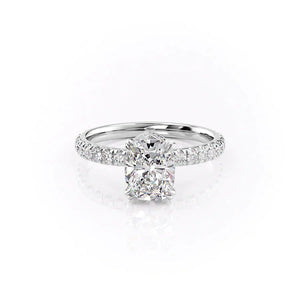 The Sofia Set With A 2 Carat Elongated Cushion Lab Diamond