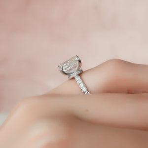 The Sofia Set With A 3 Carat Elongated Cushion Lab Diamond