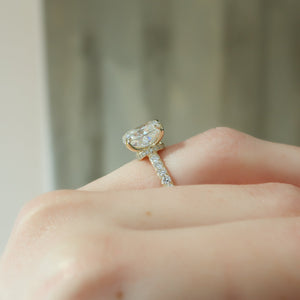The Sofia Set With A 2 Carat Elongated Cushion Lab Diamond