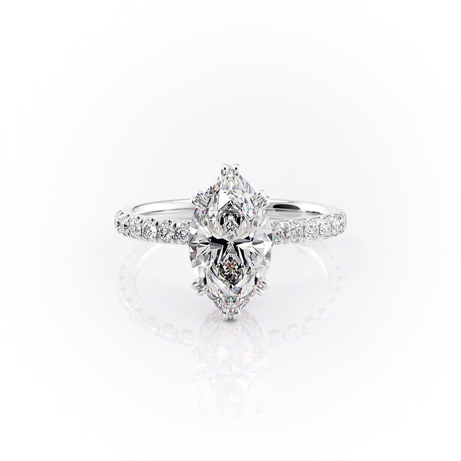 The Sofia Set With A 3 Carat Marquise Lab Diamond