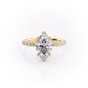 The Sofia Set With A 1.5 Carat Marquise Lab Diamond