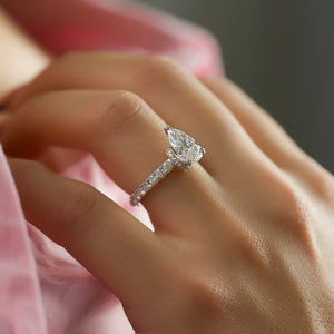 The Sofia Set With A 1.5 Carat Pear Lab Diamond