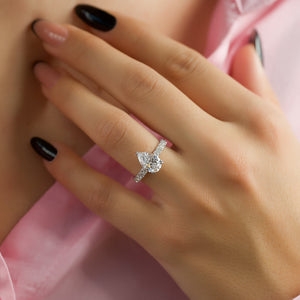 The Sofia Set With A 1.5 Carat Pear Lab Diamond