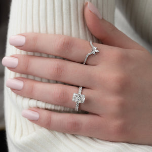 The Sofia Set With A 1.5 Carat Radiant Lab Diamond