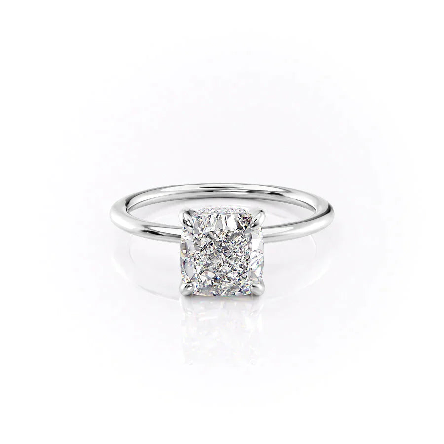 The Kamellie Set With A 3.5 Carat Cushion Moissanite