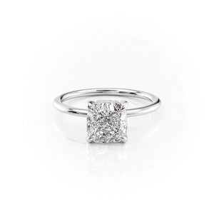The Kamellie Set With A 2 Carat Cushion Lab Diamond