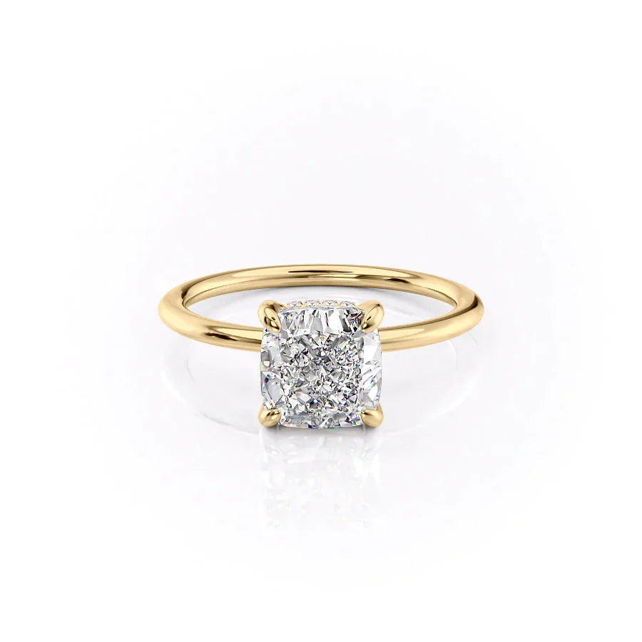The Kamellie Set With A 3 Carat Cushion Lab Diamond