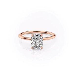 The Kamellie Set With A 3.5 Carat Elongated Cushion Moissanite