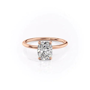 The Kamellie Set With A Elongated Cushion Moissanite