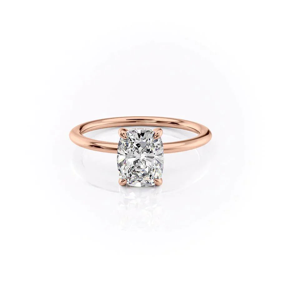 The Kamellie Set With A 2 Carat Elongated Cushion Lab Diamond