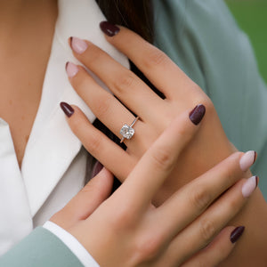 The Kamellie Set With A 4.5 Carat Elongated Cushion Moissanite