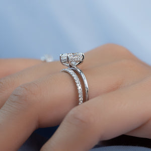The Kamellie Set With A 4.5 Carat Elongated Cushion Moissanite