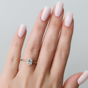 The Kamellie Set With A 4.5 Carat Elongated Cushion Moissanite