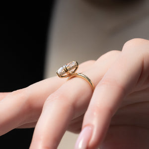The Kamellie Set With A 4.5 Carat Elongated Cushion Moissanite