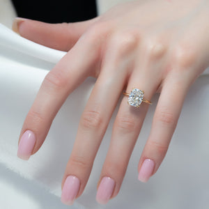 The Kamellie Set With A 4.5 Carat Elongated Cushion Moissanite