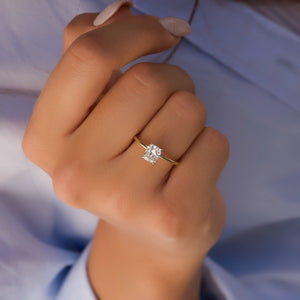 The Kamellie Set With A 4.5 Carat Elongated Cushion Moissanite