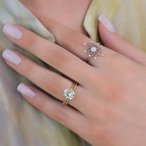 The Kamellie Set With A 4.5 Carat Elongated Cushion Moissanite
