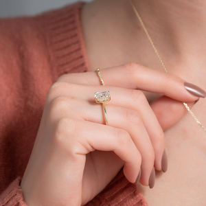 The Kamellie Set With A 4.5 Carat Elongated Cushion Moissanite
