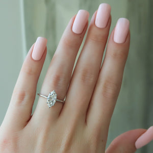 The Kamellie Set With A 2 Carat Marquise Lab Diamond