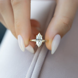 The Kamellie Set With A 2 Carat Marquise Lab Diamond