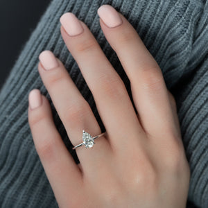 The Kamellie Set With A 2 Carat Pear Lab Diamond