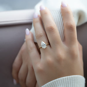 The Kamellie Set With A 2 Carat Pear Lab Diamond