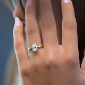 The Kamellie Set With A 2 Carat Pear Lab Diamond