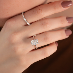 The Kamellie Set With A 2 Carat Radiant Lab Diamond