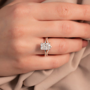 The Kamellie Set With A 2 Carat Radiant Lab Diamond