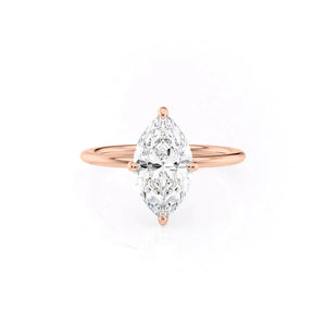 The Kamellie Set With A 3 Carat Marquise Lab Diamond