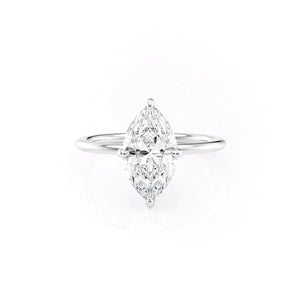 The Kamellie Set With A 3 Carat Marquise Lab Diamond