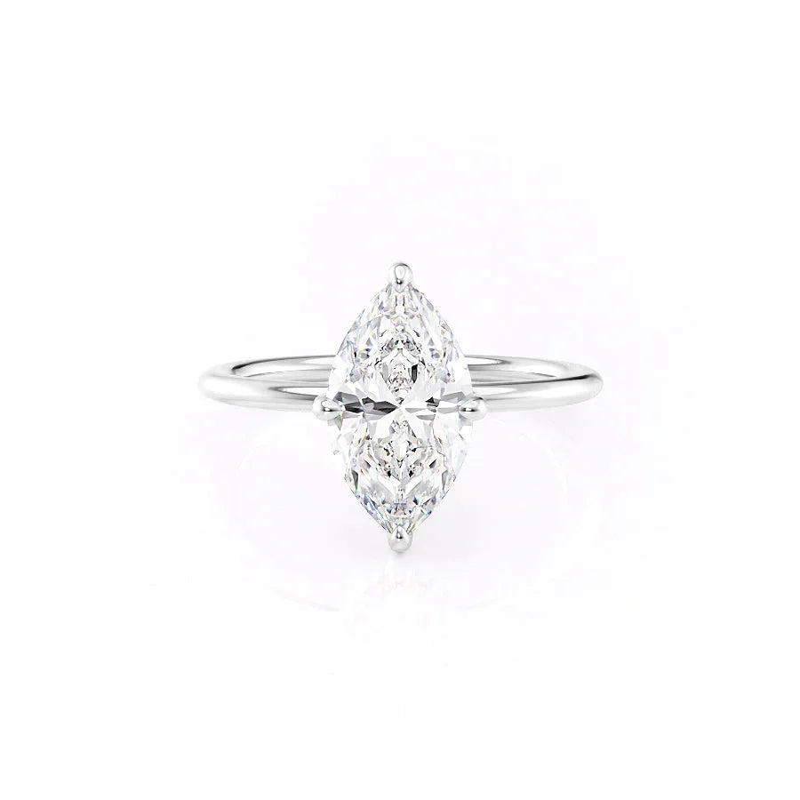The Kamellie Set With A 2 Carat Marquise Lab Diamond