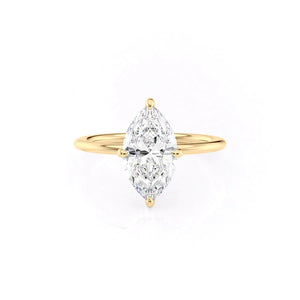 The Kamellie Set With A 3 Carat Marquise Lab Diamond