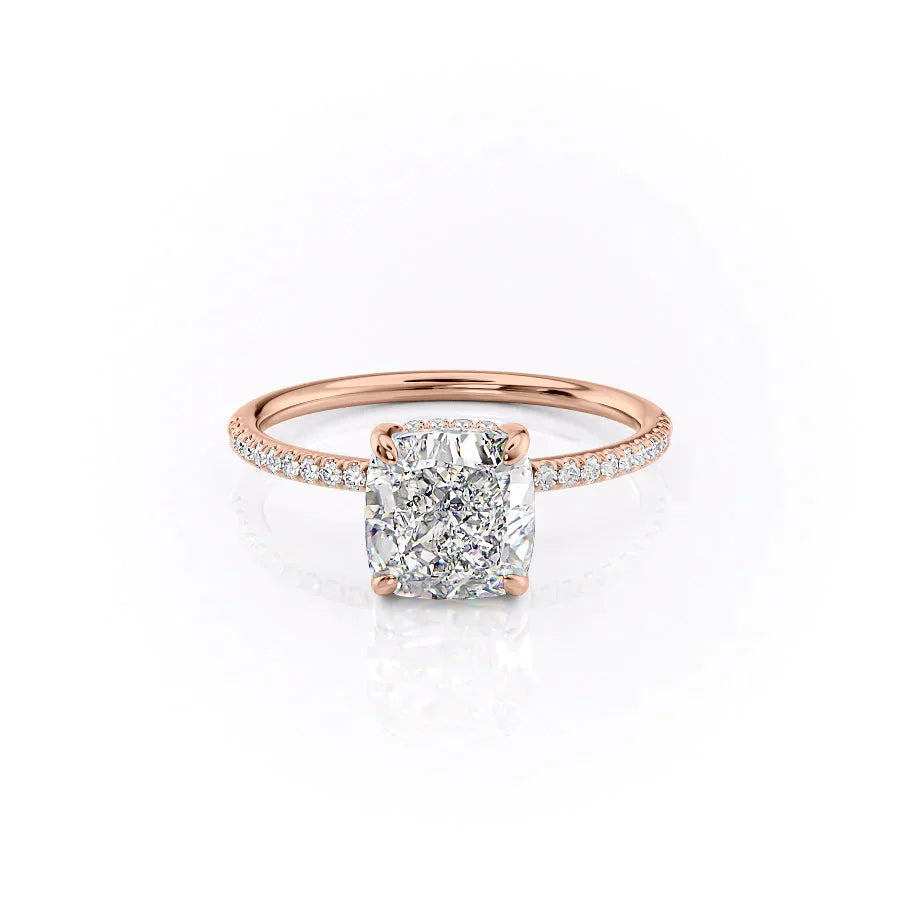 The Pave Kamellie Set With A 2 Carat Cushion Lab Diamond