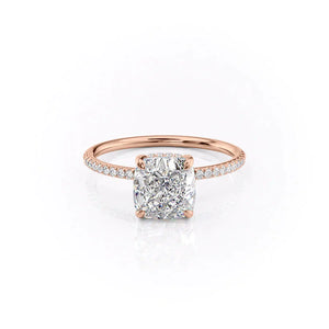 The Pave Kamellie Set With A 2 Carat Cushion Lab Diamond