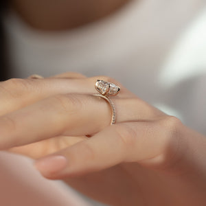 The Pave Kamellie Set With A 1 Carat Cushion Lab Diamond