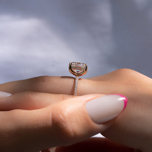 The Pave Kamellie Set With A 1 Carat Cushion Lab Diamond