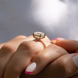 The Pave Kamellie Set With A 1 Carat Cushion Lab Diamond