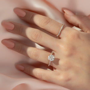 The Pave Kamellie Set With A 1 Carat Cushion Lab Diamond