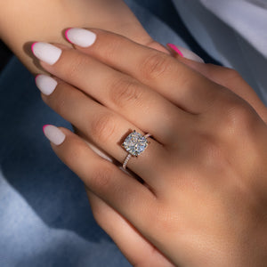 The Pave Kamellie Set With A 1 Carat Cushion Lab Diamond