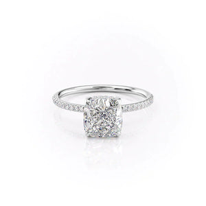 The Pave Kamellie Set With A 3.5 Carat Cushion Moissanite