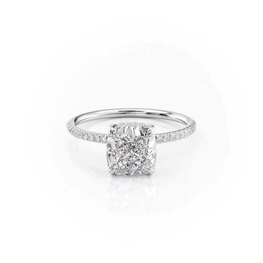 The Pave Kamellie Set With A 2 Carat Cushion Lab Diamond