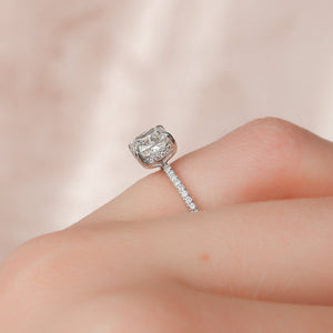 The Pave Kamellie Set With A 2 Carat Cushion Lab Diamond