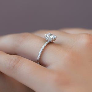 The Pave Kamellie Set With A 1 Carat Cushion Lab Diamond