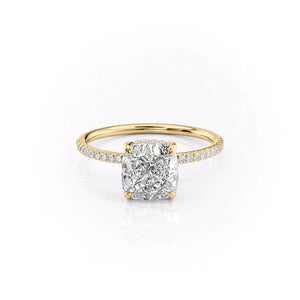 The Pave Kamellie Set With A 4.5 Carat Cushion Moissanite