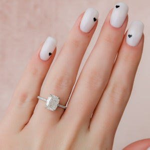 The Pave Kamellie Set With A 2 Carat Elongated Cushion Lab Diamond