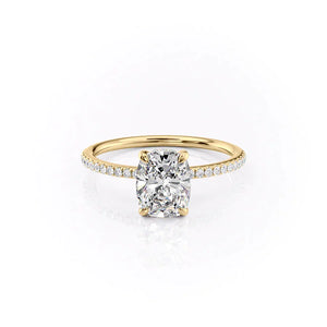 The Pave Kamellie Set With A 4.5 Carat Elongated Cushion Moissanite