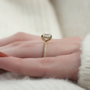 The Pave Kamellie Set With A 2 Carat Elongated Cushion Lab Diamond